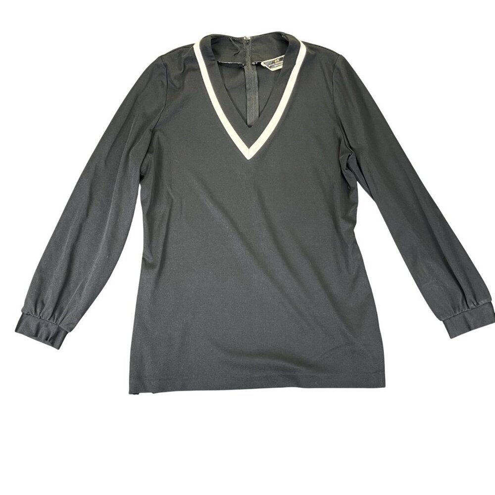 Vintage Alex Colman Sportswear V-Neck Long Sleeve Top